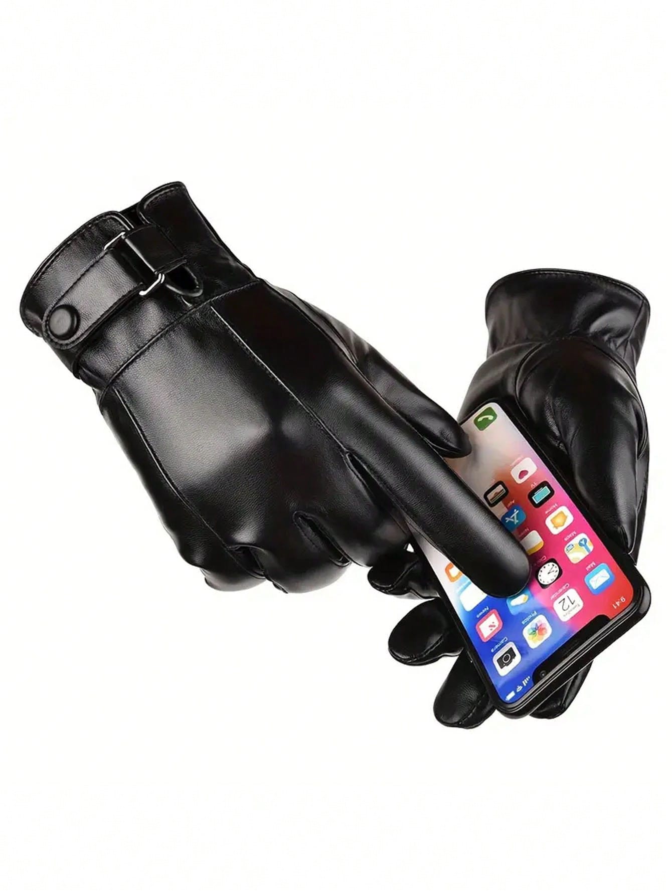 Leather Driving Glove - Erkekler için Kışlık, Sıcak Tutan, Suni