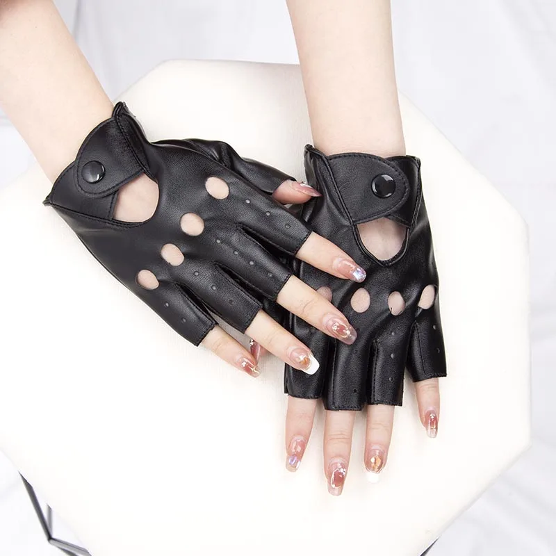 1 Çift Kadın Punk Tarzı, Metal - Leather Driving Glove incelemesi ve fiyatı