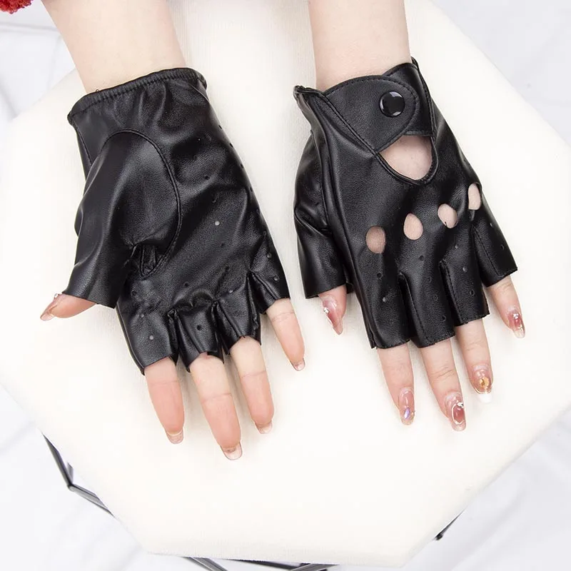 1 Çift Kadın Punk Tarzı, Metal - Leather Driving Glove incelemesi ve fiyatı